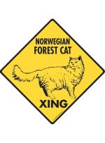 Norwegian Forest Cat Crossing Sign